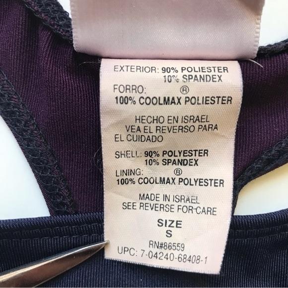 HANES Sport COOLMAX Racer Back Colorblock Workout Tank Navy Blue & Maroon Size S - Picture 13 of 15